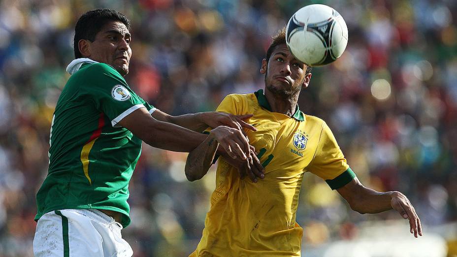 Neymar durante amistoso da seleção brasileira contra a Bolívia, em Santa Cruz de La Sierra