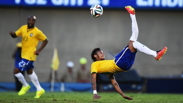 Neymar no amistoso contra o Panamá, em Goiânia