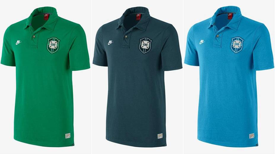 Linha de produtos oficiais da seleção: camisas pólo