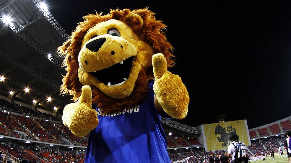 Mascote do Chelsea no amistoso na Tailândia