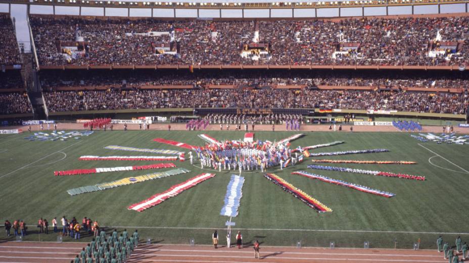 Festa de abertura da Copa do Mundo de 1978, no Estádio Monumental, em Buenos Aires