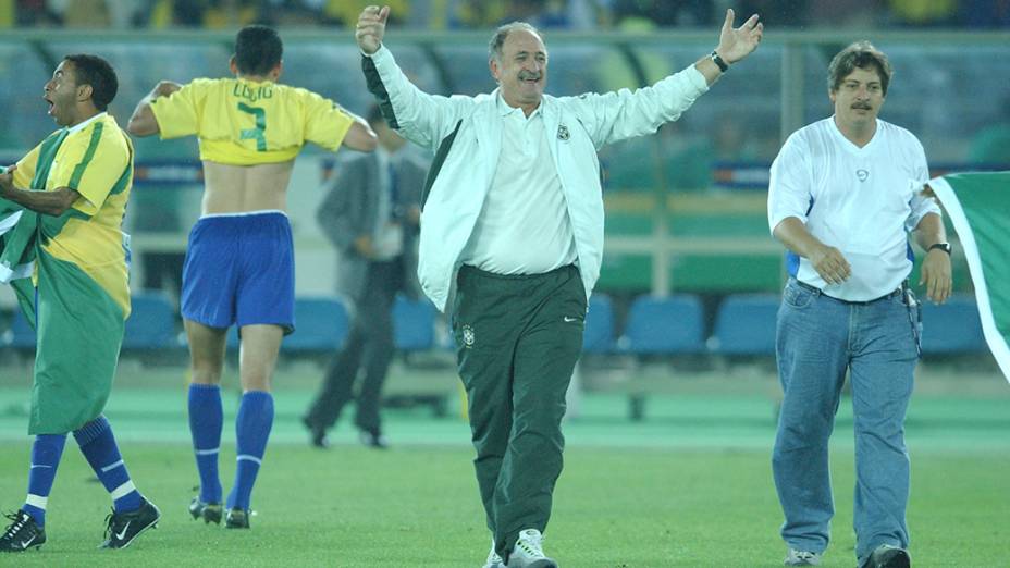 Luiz Felipe Scolari, técnico do Brasil, na final da Copa do Mundo de 2002