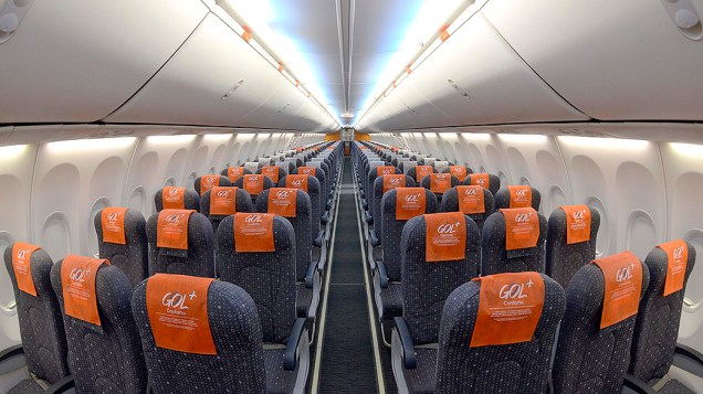 Foto interna do avião que irá transportar a seleção brasileira durante a Copa de 2014