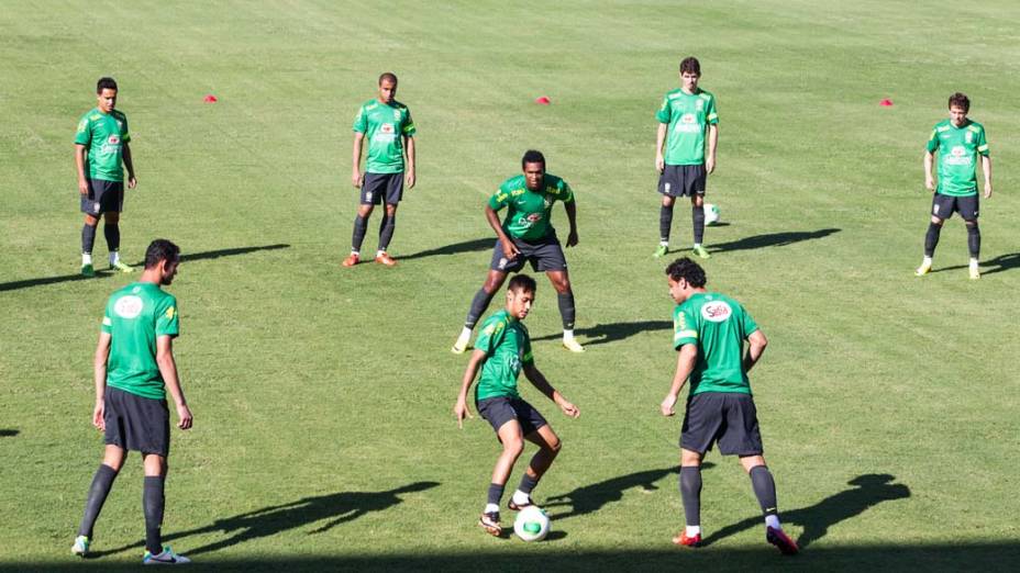 Treino da Seleção Brasileira em Fortaleza antes do jogo contra o México, em 17/06/2013