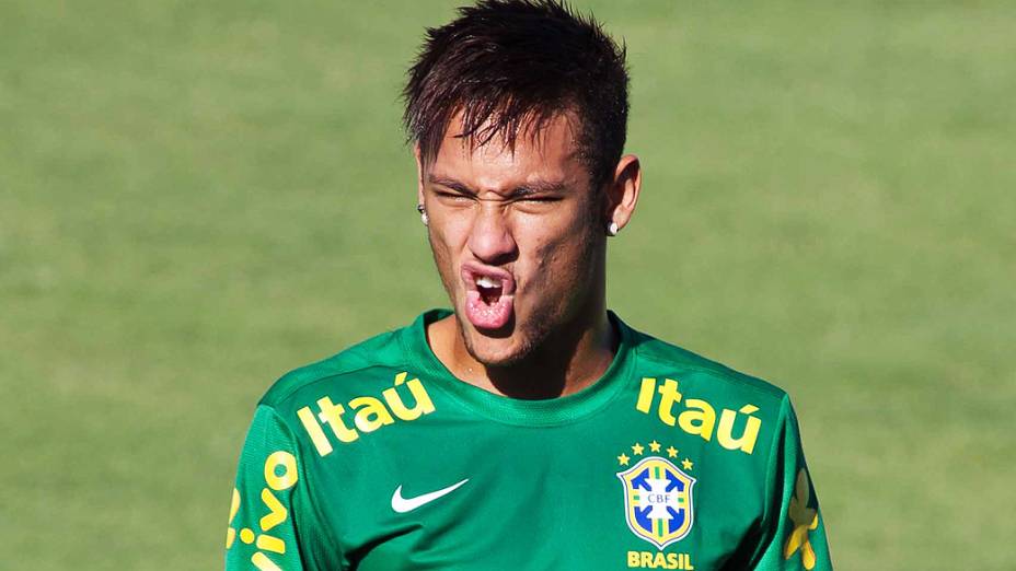 Treino da Seleção Brasileira em Fortaleza antes do jogo contra o México, em 17/06/2013