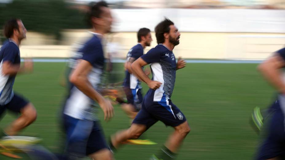 Treino da seleção da Itália no Rio, antes do jogo contra o México, em 14/06/2013