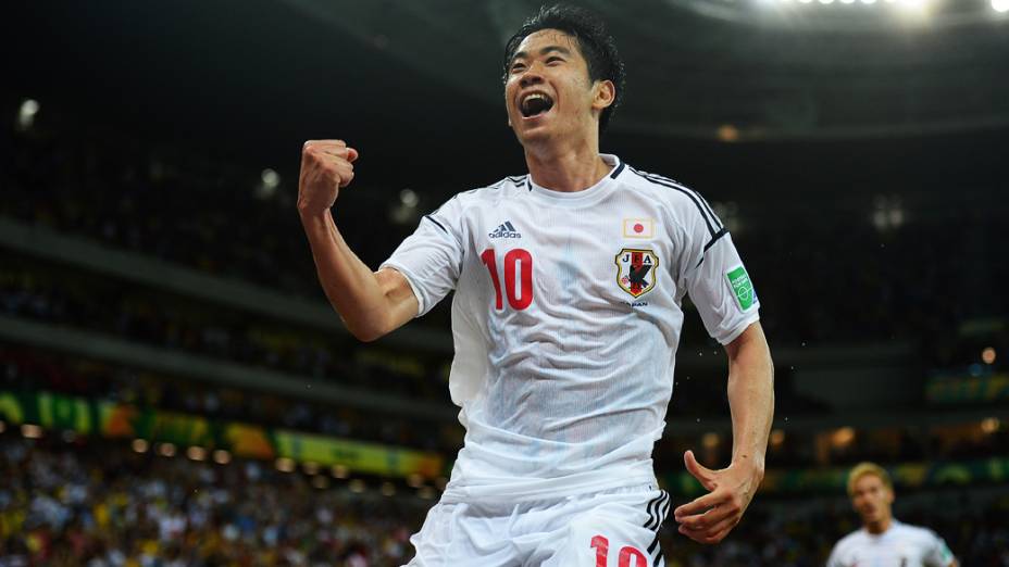 Jogador Shinji Kagawa do Japão, comemora o segundo gol contra a Itália, pela Copa das Confederações, em Recife