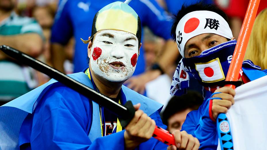 Torcedores do Japão comparecem no jogo entre Itália e Japão no Recife, pela Copa das Confederações