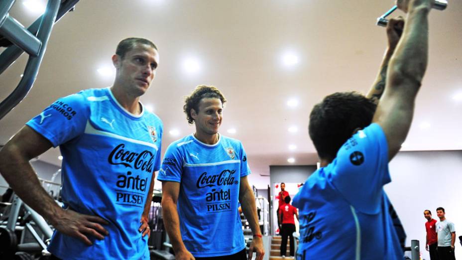 Seleção do Uruguai treina em uma academia de Recife