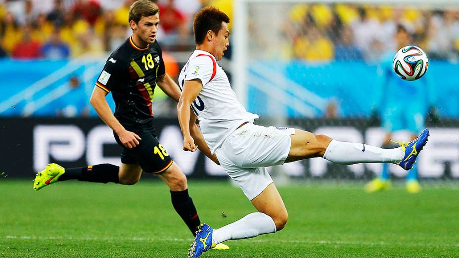 Lance no jogo entre a Coreia do Sul e Bélgica no Itaquerão, em São Paulo