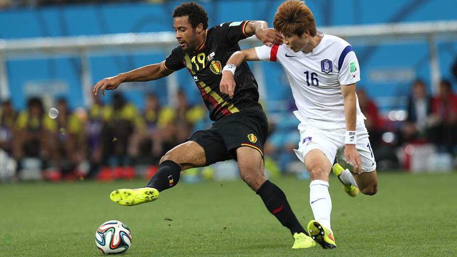 Lance no jogo entre a Coreia do Sul e Bélgica no Itaquerão, em São Paulo