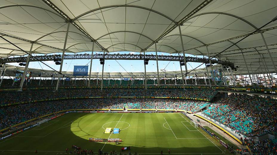 Vista Geral da Arena Fonte Nova durante Copa das Confederações na dipusta pelo terceiro lugar entre Itália e Uruguai em Salvador