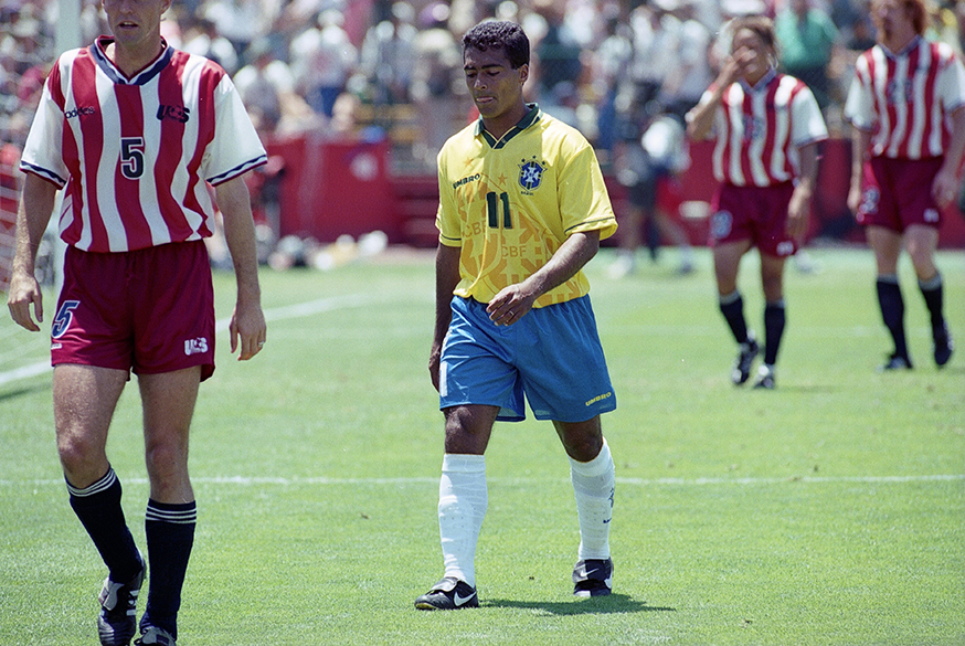 Romário no jogo contra os Estados Unidos pela Copa do Mundo de 1994