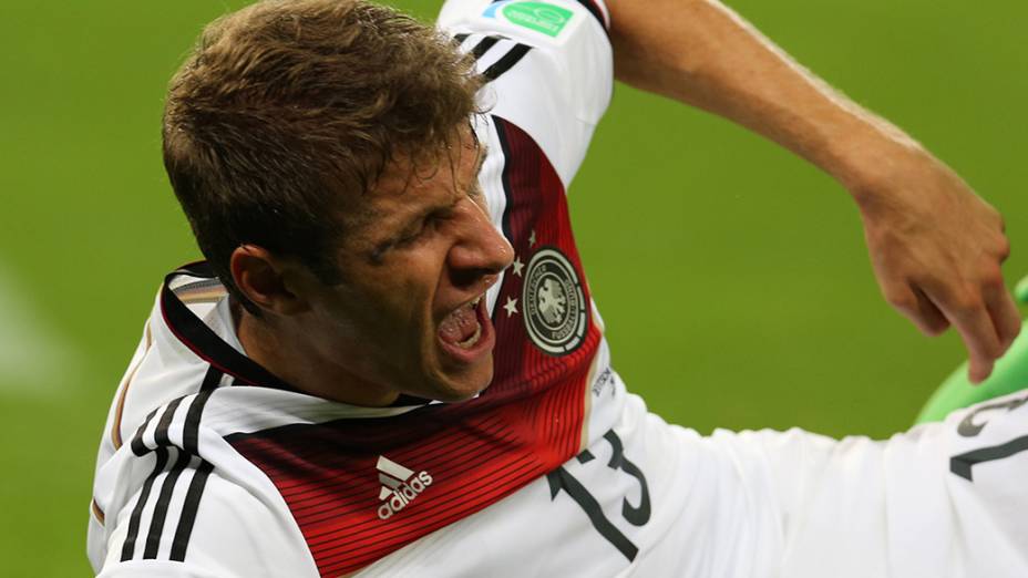 O alemão Thomas Müeller durante o jogo contra a Argélia no Beira-Rio, em Porto Alegre