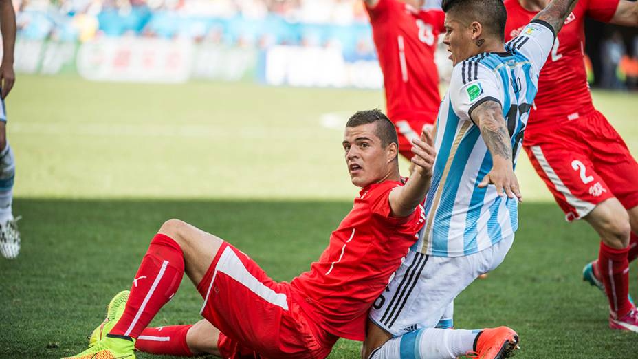 Lance no jogo entre Argentina e Suíça no Itaquerão, em São Paulo