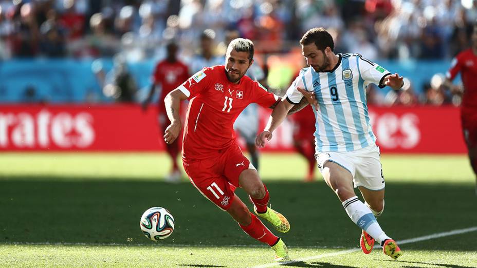 Lance no jogo entre Argentina e Suíça no Itaquerão, em São Paulo