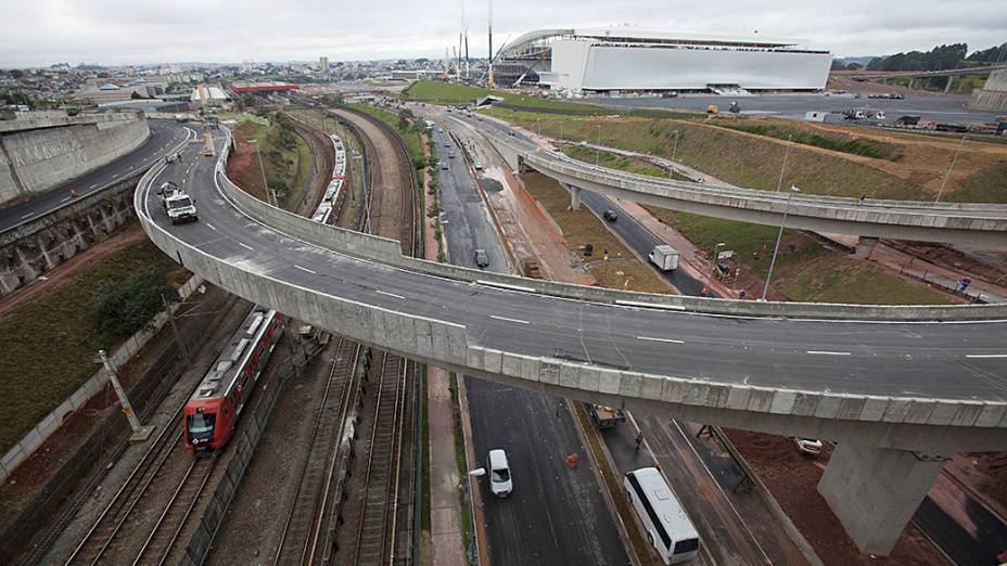 Vista externa do Itaquerão, em São Paulo