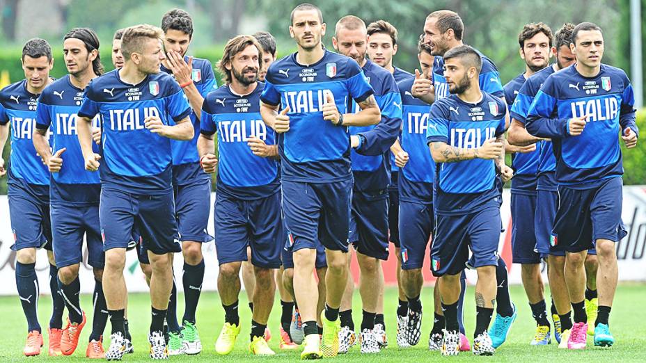 Seleção italiana durante preparação para a Copa do Mundo, no centro de treinamento Coverciano, perto de Florença