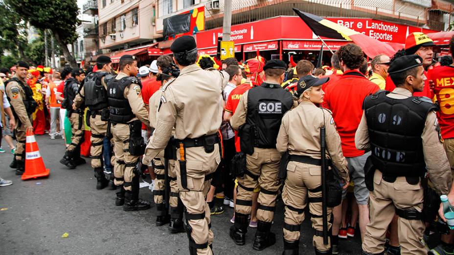 Maracanã tem policiamento reforçado para a partida entre Rússia e Bélgica