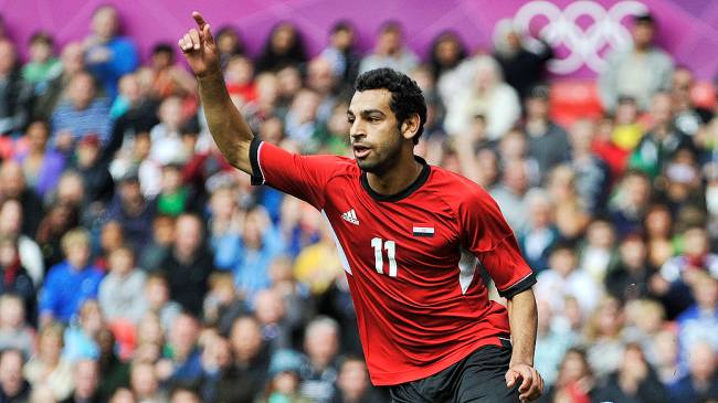 Jogador egípcio Mohamed Salah atuando pela seleção olímpica nos Jogos de Londres, em 2012