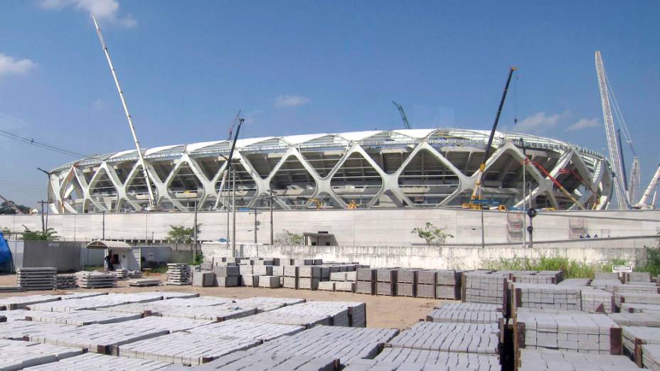 Vista externa da Arena Amazônia, em Manaus