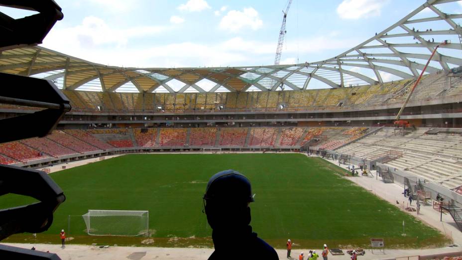 Vista interna da Arena Amazônia, em Manaus