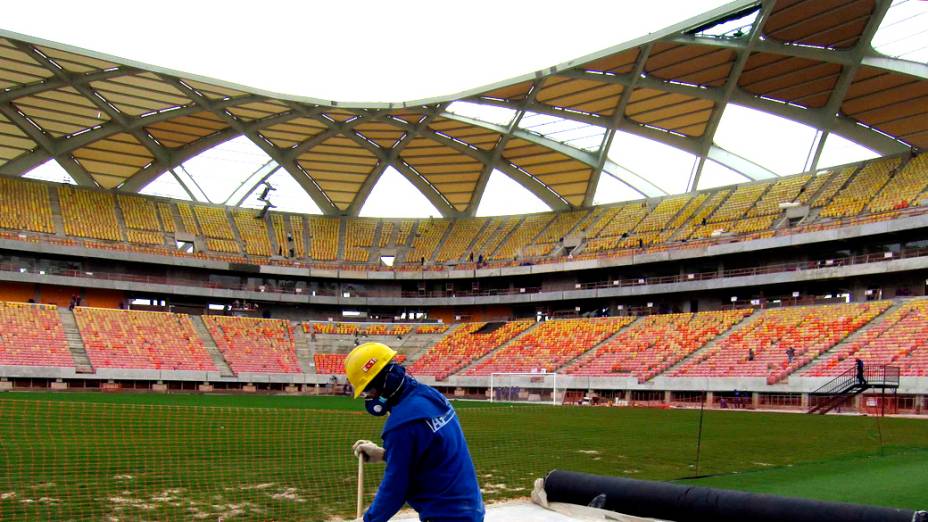 Vista interna da Arena Amazônia, em Manaus