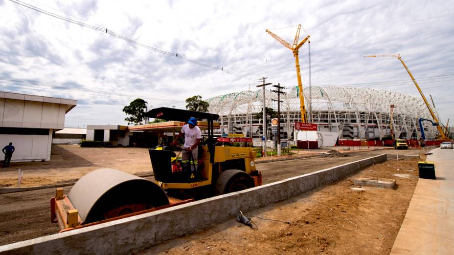 Vista externa da Arena Beira Rio, em Porto Alegre