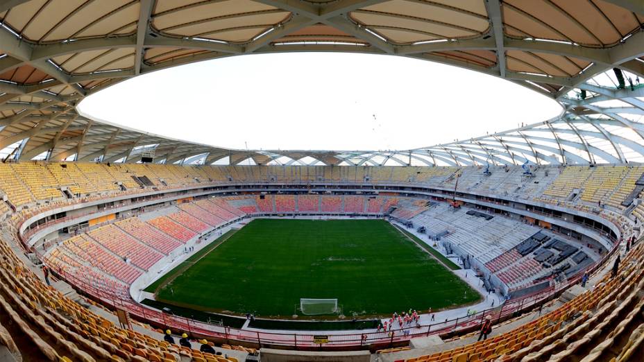 Vista interna da Arena Amazônia, em Manaus