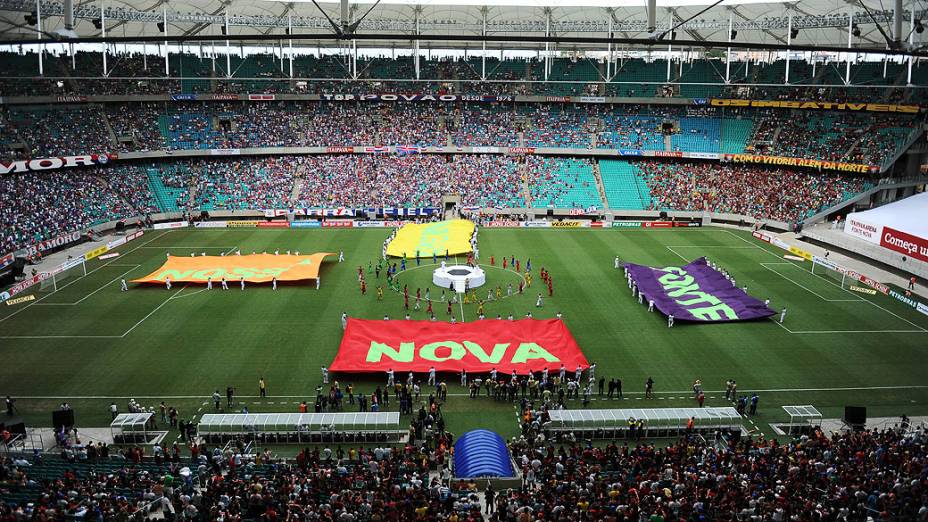 Jogo entre Bahia e Vitória na inaugaração da Arena Fonte Nova, que receberá partidas da Copa das Confederações e da Copa do Mundo