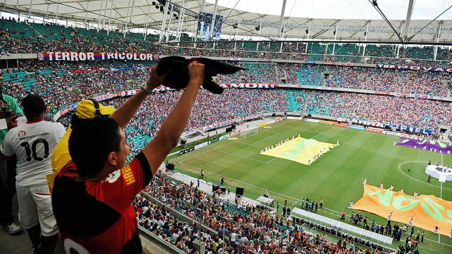 Jogo entre Bahia e Vitória na inaugaração da Arena Fonte Nova, que receberá partidas da Copa das Confederações e da Copa do Mundo