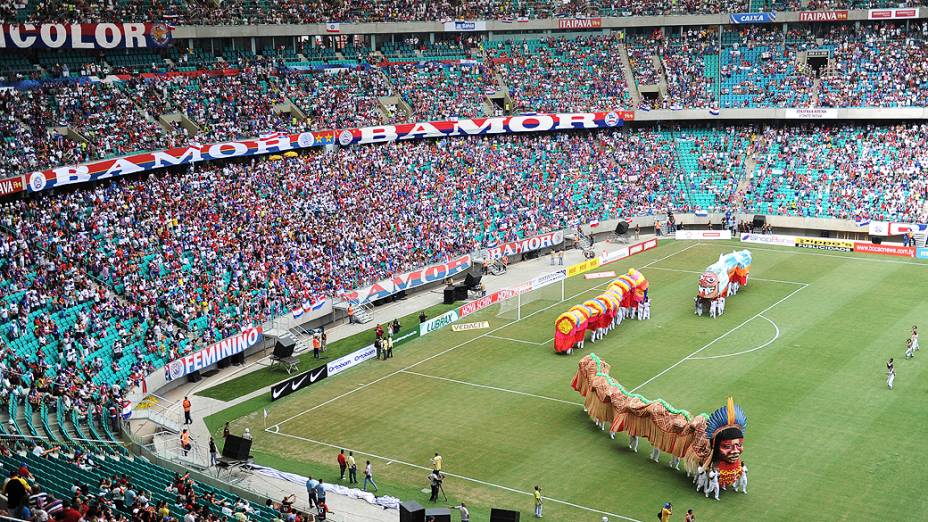 Jogo entre Bahia e Vitória na inaugaração da Arena Fonte Nova, que receberá partidas da Copa das Confederações e da Copa do Mundo