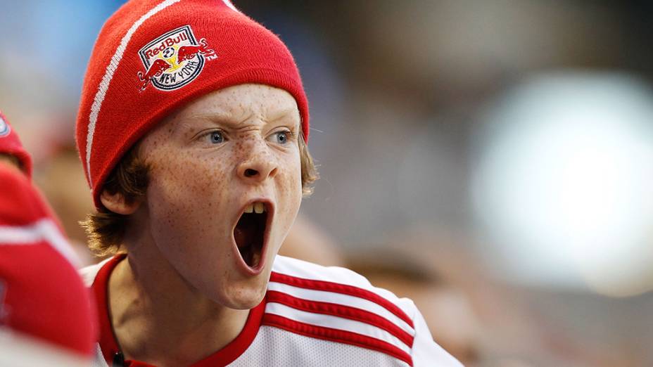 Torcedor do New York Red Bulls, durante partida contra o Real Salt Lake, em New Jersey, em 2010