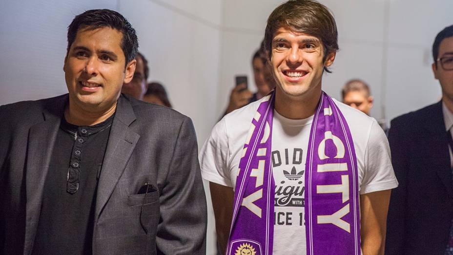 O empresário brasileiro Flávio Augusto da Silva, dono do Orlando City recebe Kaká, novo reforço da equipe