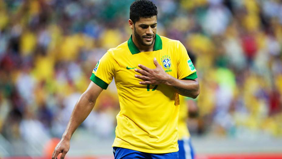 Jogador Hulk no jogo contra o México, pela Copa das Confederações em Fortaleza