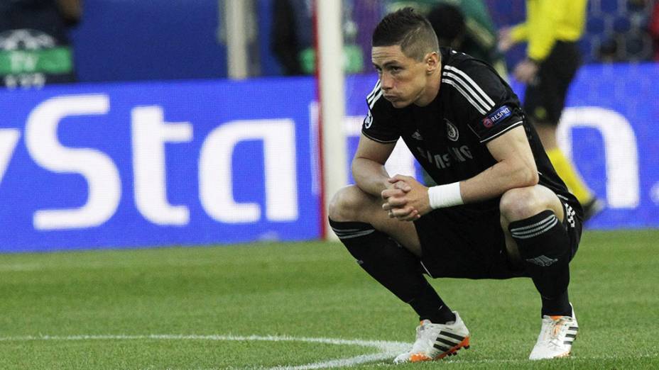 Fernando Torres, do Chelsea, durante partida cotra o Atlético de Madri