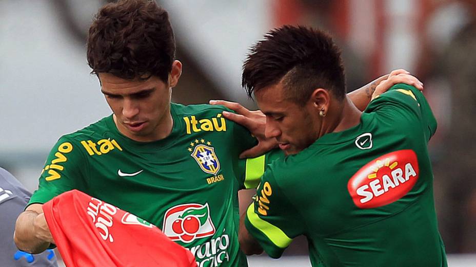 Seleção brasileira durante treino para o amistoso contra a Inglaterra