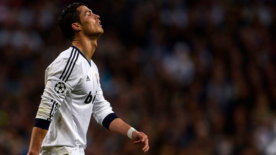 Cristiano Ronaldo durante segunda partida das entre Real e Borussia no estádio Santiago Bernabeu