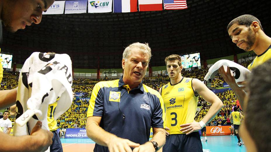 Liga Mundial de vôlei no Ginásio Ibirapuera em São Paulo