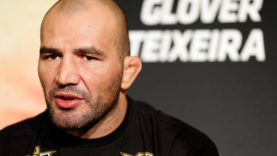 Glover Teixeira durante a coletiva de imprensa, em Las Vegas