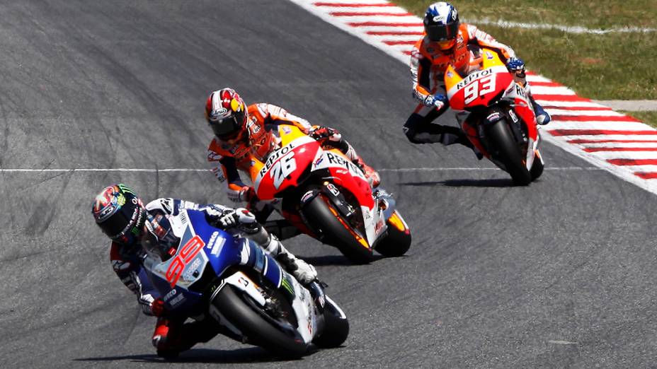 Jorge Lorenzo da Espanha lidera o Grande Prêmio de MotoGP da Catalunha, em Barcelona