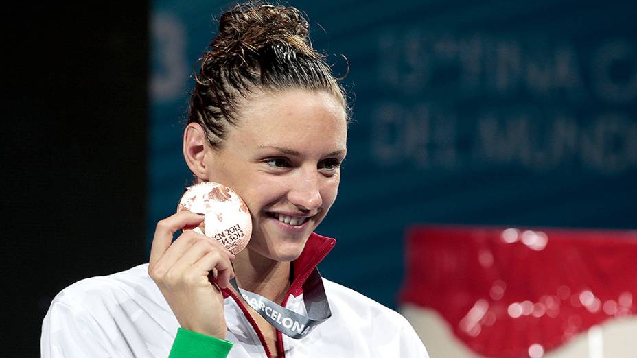 Atleta do Corinthians, a húngara Katinka Hosszú ganhou uma medalha de bronze (foto) e dois ouros no Mundial de Barcelona