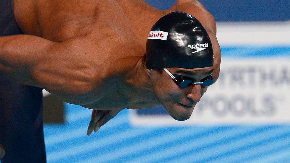 Nicolas Oliveira durante os 200m nado livre no Campeonato Mundial de Natação, em Barcelona