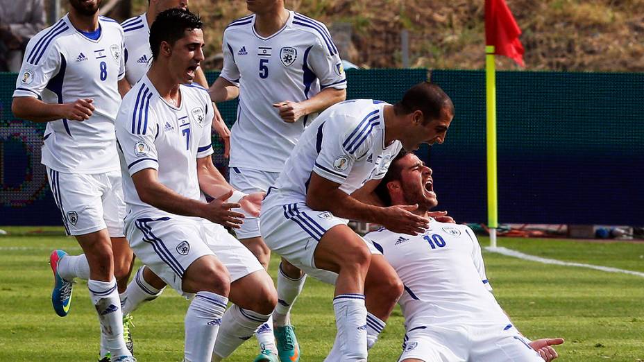 Israel comemora gol contra Portugal pelas eliminatórias para a Copa do Mundo