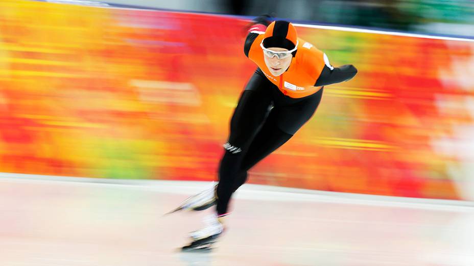 Carien Carien Kleibeuker, na prova feminina dos 5.000m, da Holanda, na prova feminina dos 5000m na Patinação de Velocidade durante os Jogos Olímpicos de Inverno, em Sochi