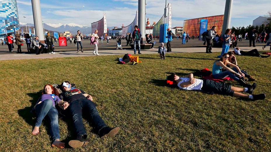 Dia de temperaturas amenas em Sochi, com direito até a banho de sol no Parque Olímpico