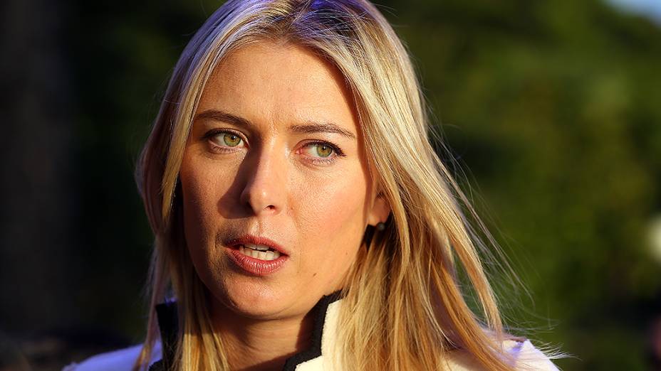 Maria Sharapova, em ação de um patrocinador em Sochi