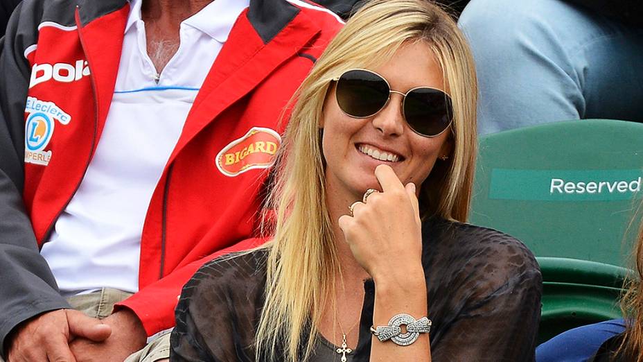 Maria Sharapova assiste a partida de seu namorado, o búlgaro Grigor Dimitrov