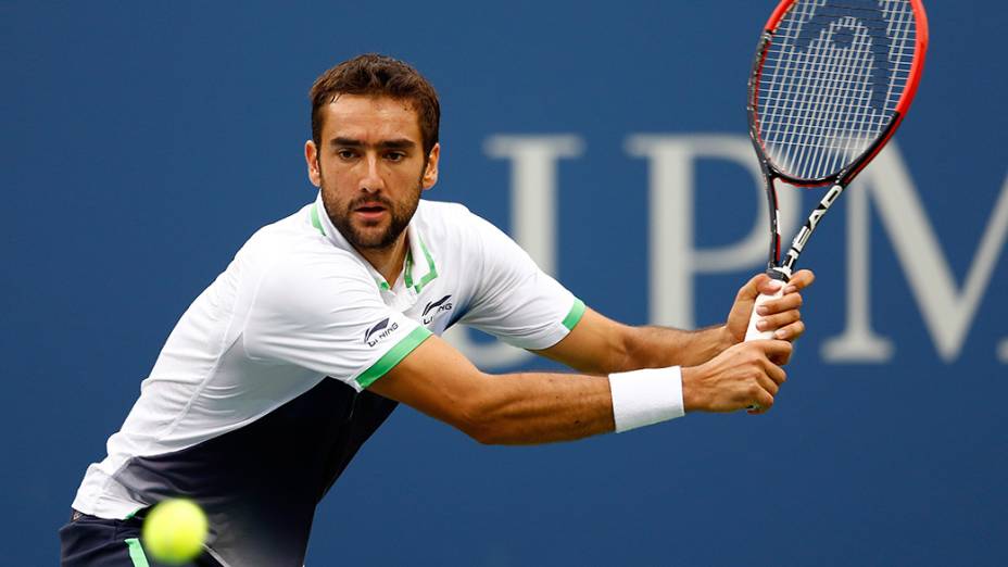 O croata Marin Cilic durante o jogo contra o japonês Kei Nishikori, na final do US Open, em Nova York