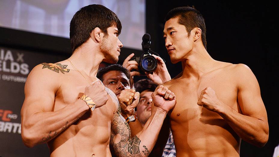 A pesagem do UFC em Barueri: Erick Silva x Dong Hyun Kim 